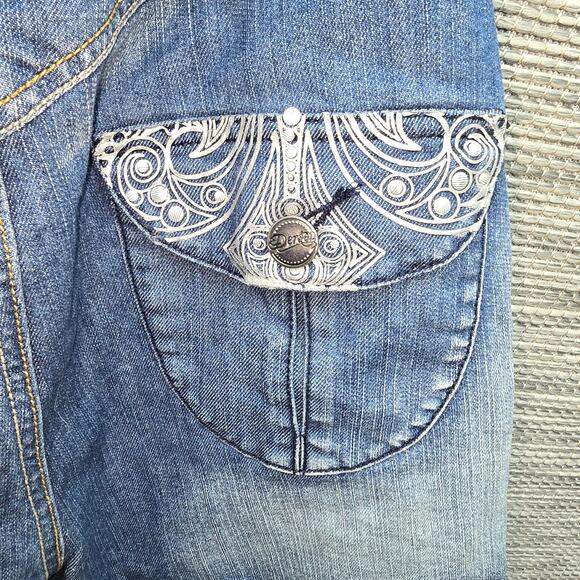 Dereon Denim Romper Womens Plus Size 1X VTG Y2K Urban Streetwear Blue Jean Belt - Picture 7 of 12